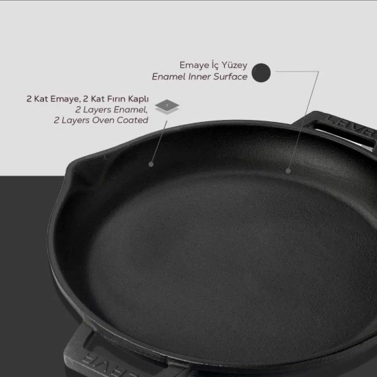 Pánev s víkem, 30 cm, řada "Glaze", černá - značka LAVA