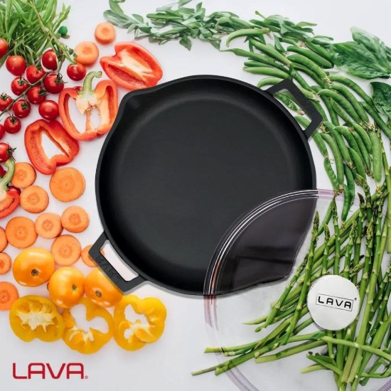 Pánev s víkem, 30 cm, řada "Glaze", černá - značka LAVA