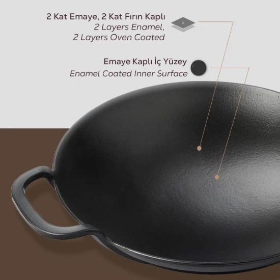Wok, 38 cm, ħadid fondut - marka LAVA