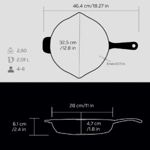 Cast iron grill pan, 28 cm - LAVA brand