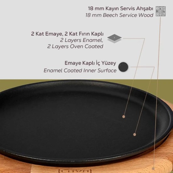 Pfannkuchenpfanne, 26 cm, mit Holzständer - LAVA