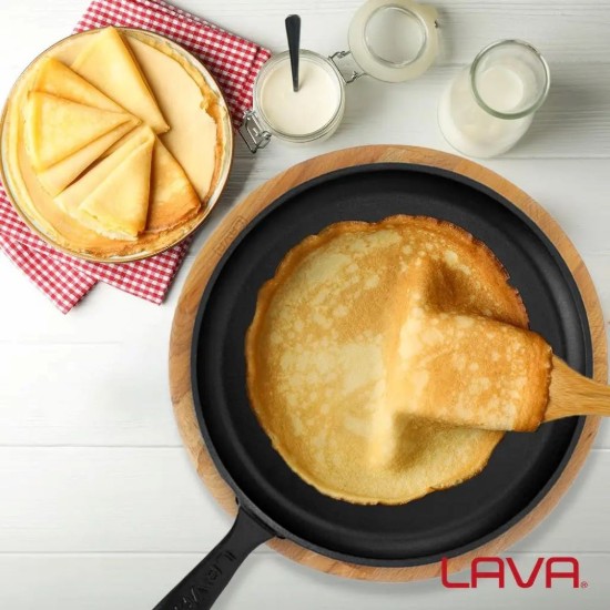 Pfannkuchenpfanne, 26 cm, mit Holzständer - LAVA