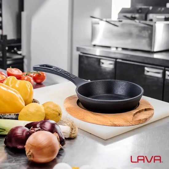 Bratpfanne, Gusseisen, 12 cm, mit Ständer - Marke LAVA