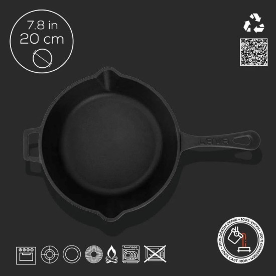 Frying pan, cast iron, 24 cm - LAVA