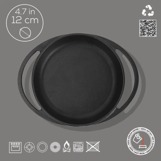 Tablett, Gusseisen, 12 cm - Marke LAVA