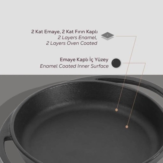 Tablett, Gusseisen, 12 cm - Marke LAVA