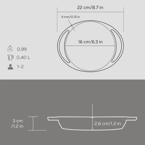 Malmist alus, 16 cm - LAVA kaubamärk