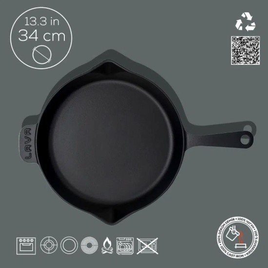 Frigideira, ferro fundido, 34 cm - LAVA