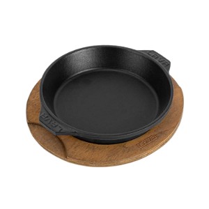 Liatinová miska, 16 cm, s dreveným stojanom - značka LAVA