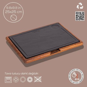 Plateau de service, fonte, 25 x 25 cm - Marque LAVA