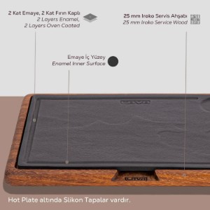 Servierplatte, Gusseisen, 25 x 25 cm - Marke LAVA