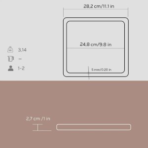 Servierplatte, Gusseisen, 25 x 25 cm - Marke LAVA
