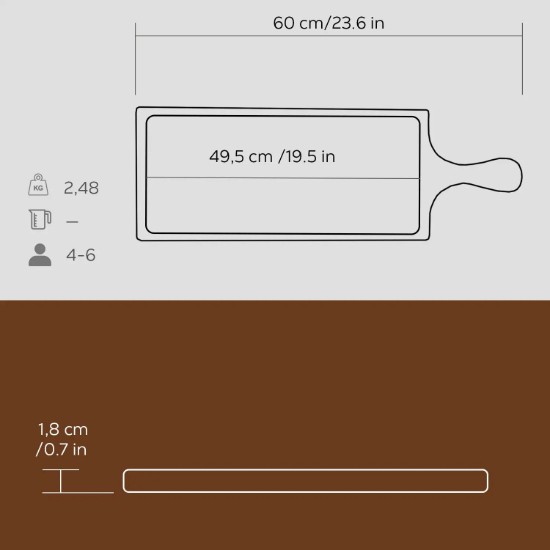Plateau de service, 60 x 15 cm - Marque LAVA