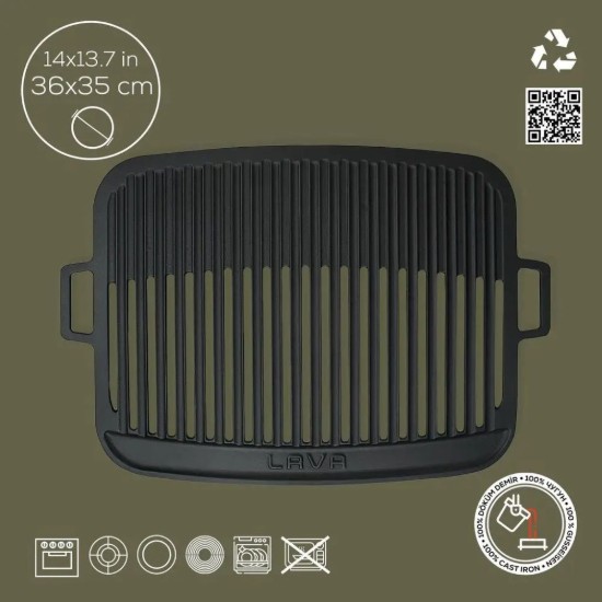 Grille en fonte, 43 x 31 cm - LAVA