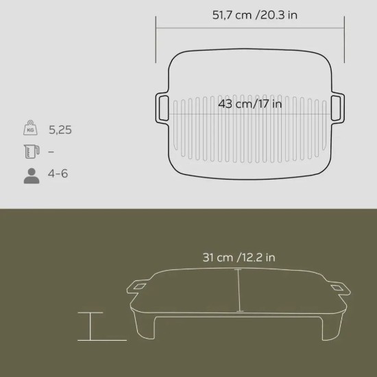 Grille en fonte, 43 x 31 cm - LAVA