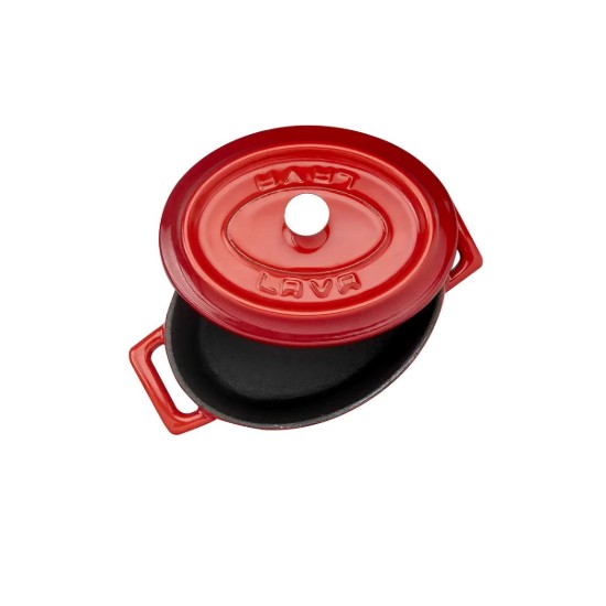 Mini-kazzola ovali, ħadid fondut, 12cm/0.36L, "Trendy", Aħmar - marka LAVA