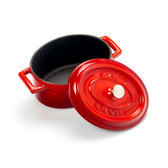 Mini-kazzola ovali, ħadid fondut, 12cm/0.36L, "Trendy", Aħmar - marka LAVA