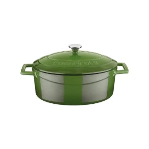 Сотейник овальный, чугун, 25 см, "Народный", зеленый - бренд LAVA