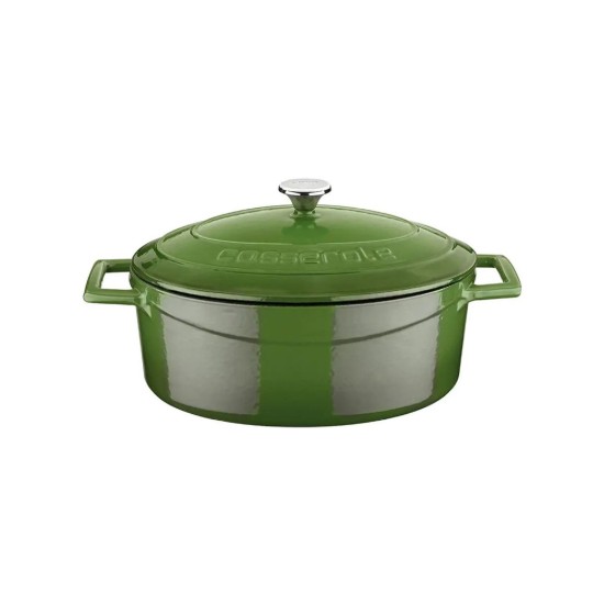 Ovaler Topf, Gusseisen, 25 cm, "Folk", grün - Marke LAVA