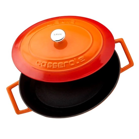 Ovaler gusseiserner Topf, 27cm/3,9L, "Folk", Orange - LAVA