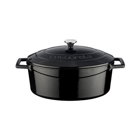 Oval saucepan, cast iron, 27 cm, "Folk" range, black - LAVA brand