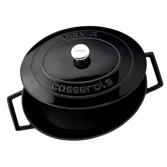 Oval saucepan, cast iron, 27 cm, "Folk" range, black - LAVA brand