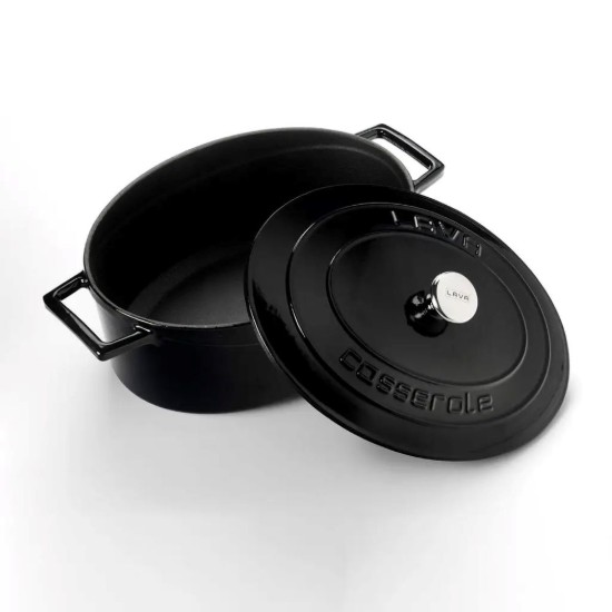Oval saucepan, cast iron, 27 cm, "Folk" range, black - LAVA brand