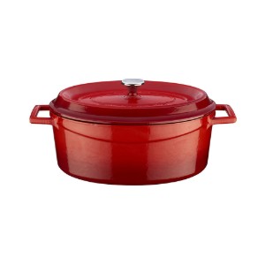 Овални лонац, ливено гвожђе, "Тренди", 27 цм, црвена - LAVA