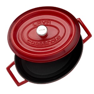 Овални лонац, ливено гвожђе, "Тренди", 27 цм, црвена - LAVA