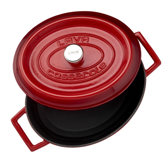 Ovaler Kochtopf, Gusseisen, "Trendy", 27 cm, rot - LAVA
