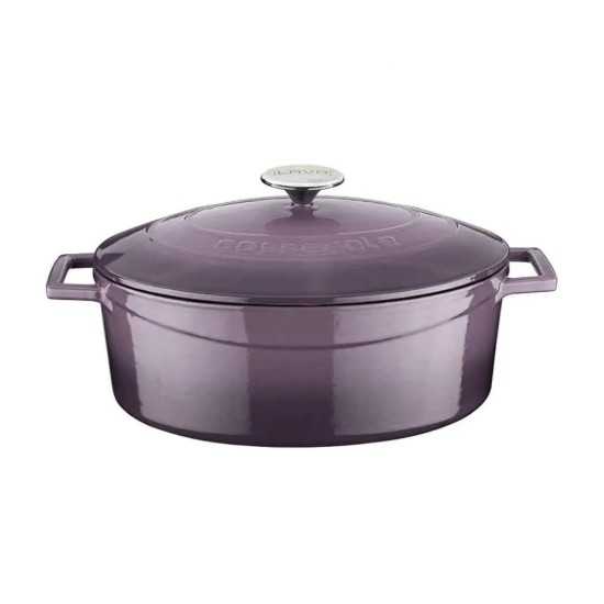 Ovaler Topf, Gusseisen, 29 cm/4,67 l, „Folk“, Lila - LAVA