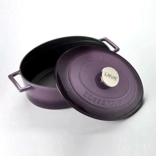 Ovaler Topf, Gusseisen, 29 cm/4,67 l, „Folk“, Lila - LAVA