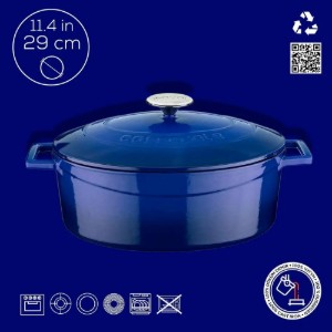 Casseruola ovale, ghisa, 29 cm/4,67 L, gamma "Folk", Blu - LAVA