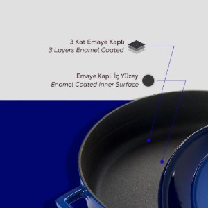 Casseruola ovale, ghisa, 29 cm/4,67 L, gamma "Folk", Blu - LAVA