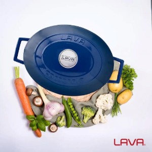 Casseruola ovale, ghisa, 29 cm/4,67 L, gamma "Folk", Blu - LAVA
