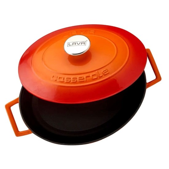 Овальная кастрюля, чугунная, 29 см/4,67 л, "Folk", цвет оранжевый - LAVA