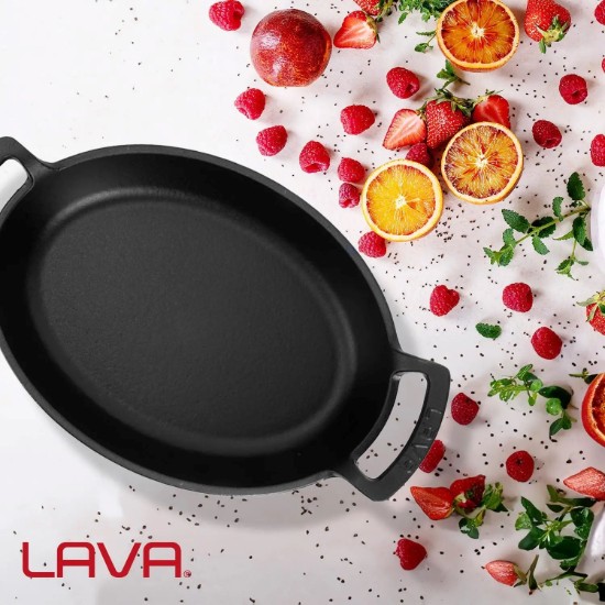 Ovali orkaitės forma, ketaus, 23 x 17 cm, raudona - LAVA