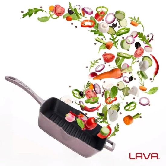 Poêle à griller en fonte, 19,5 x 19,5 cm, violette – LAVA