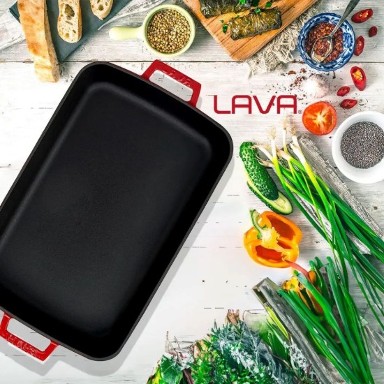 Cast iron tray, 29 x 21 cm, Red - LAVA