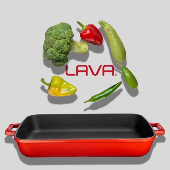Cast iron tray, 39 x 25 cm, Red - LAVA