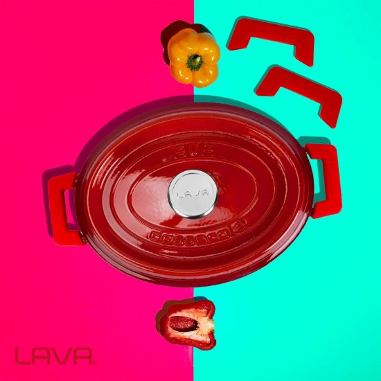 Set mit 2 Griffen, Silikon, rot - Marke LAVA