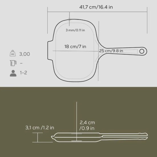 Grill pan for toast, 18 x 26 cm - Lava brand