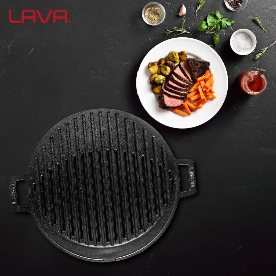 Grill, Gusseisen, 37 cm - LAVA