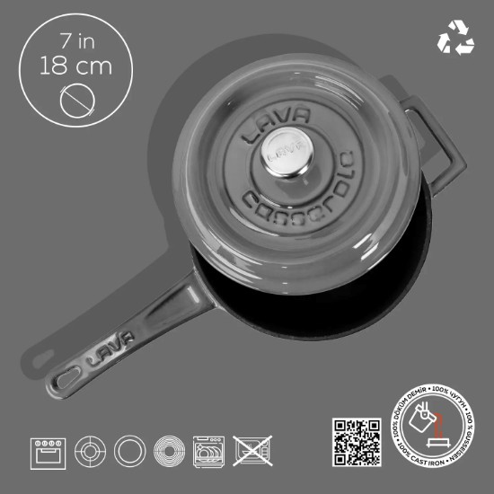 Kochtopf, 18 cm, Serie "Premium", grau - Marke LAVA