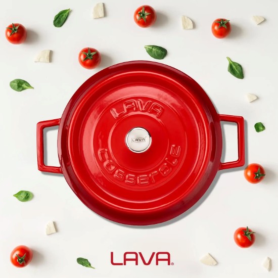 Casseruola, ghisa, 24cm/2,47L "Trendy", Rosso - LAVA