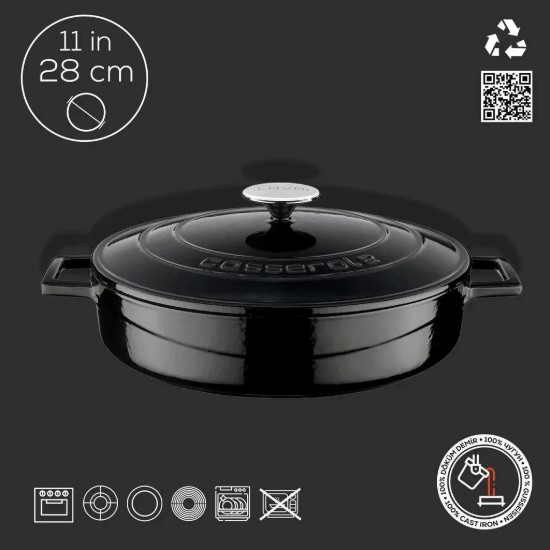 Topf, Gusseisen, 28 cm, Serie "Folk", schwarz - Marke LAVA