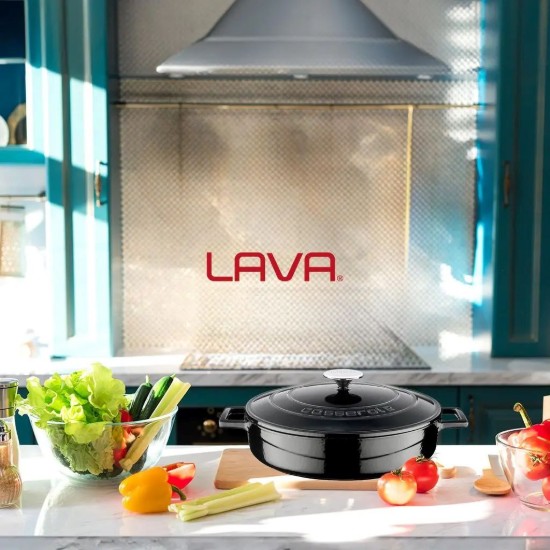 Topf, Gusseisen, 28 cm, Serie "Folk", schwarz - Marke LAVA