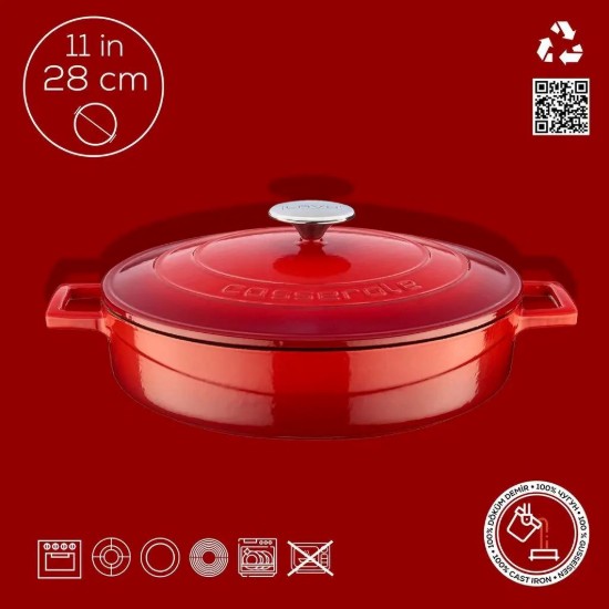 Topf, Gusseisen, 28 cm, Serie "Folk", rot - Marke LAVA