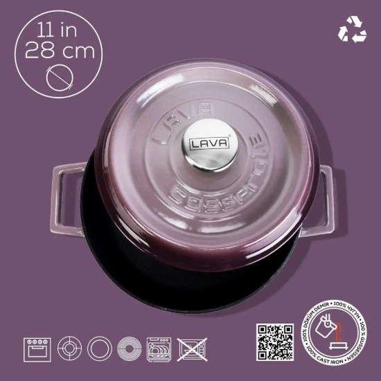 Kochtopf, Gusseisen, 28 cm / 3,5 l, "Trendy", lila - LAVA