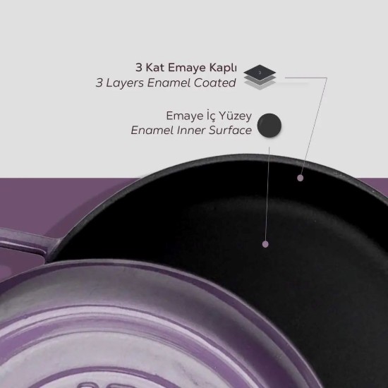 Kochtopf, Gusseisen, 28 cm / 3,5 l, "Trendy", lila - LAVA